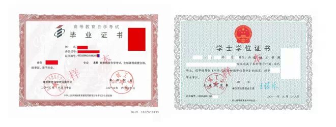 自考毕业证书样式